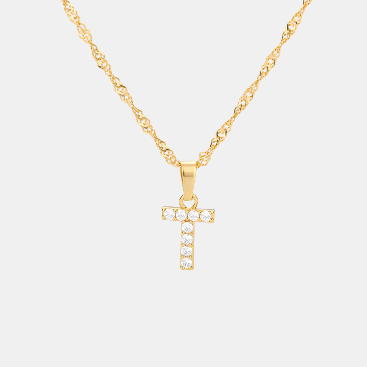 Shimmer Letter Charm Necklace