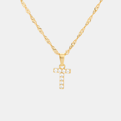 Shimmer Letter Charm Necklace