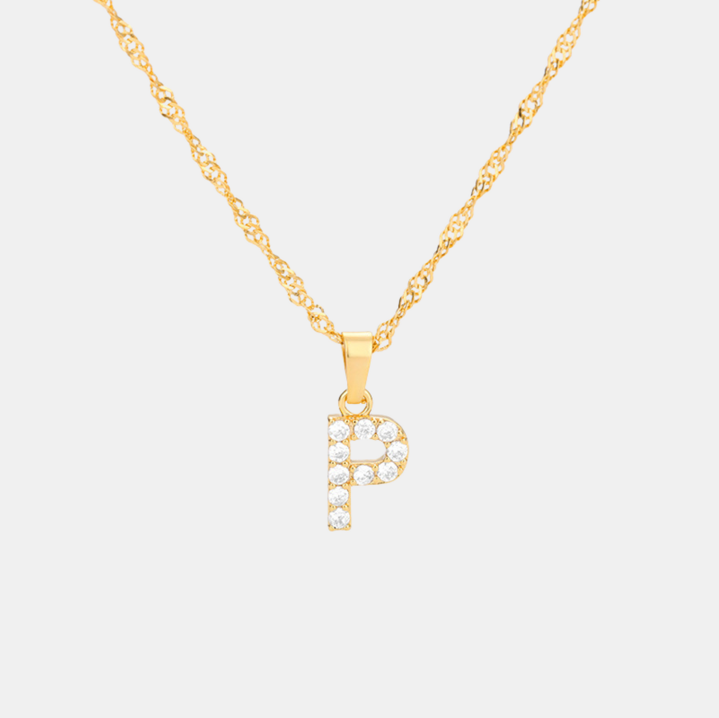 Shimmer Letter Charm Necklace