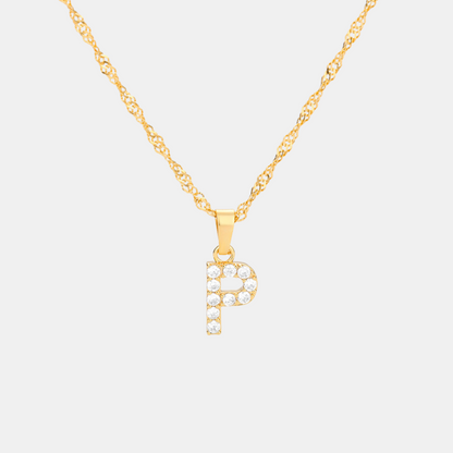 Shimmer Letter Charm Necklace