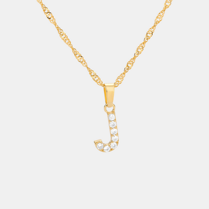 Shimmer Letter Charm Necklace