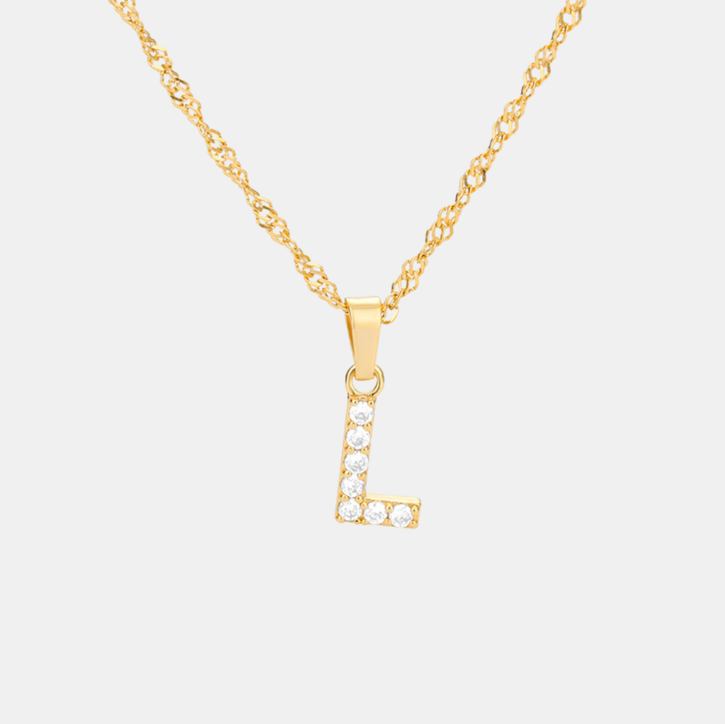 Shimmer Letter Charm Necklace