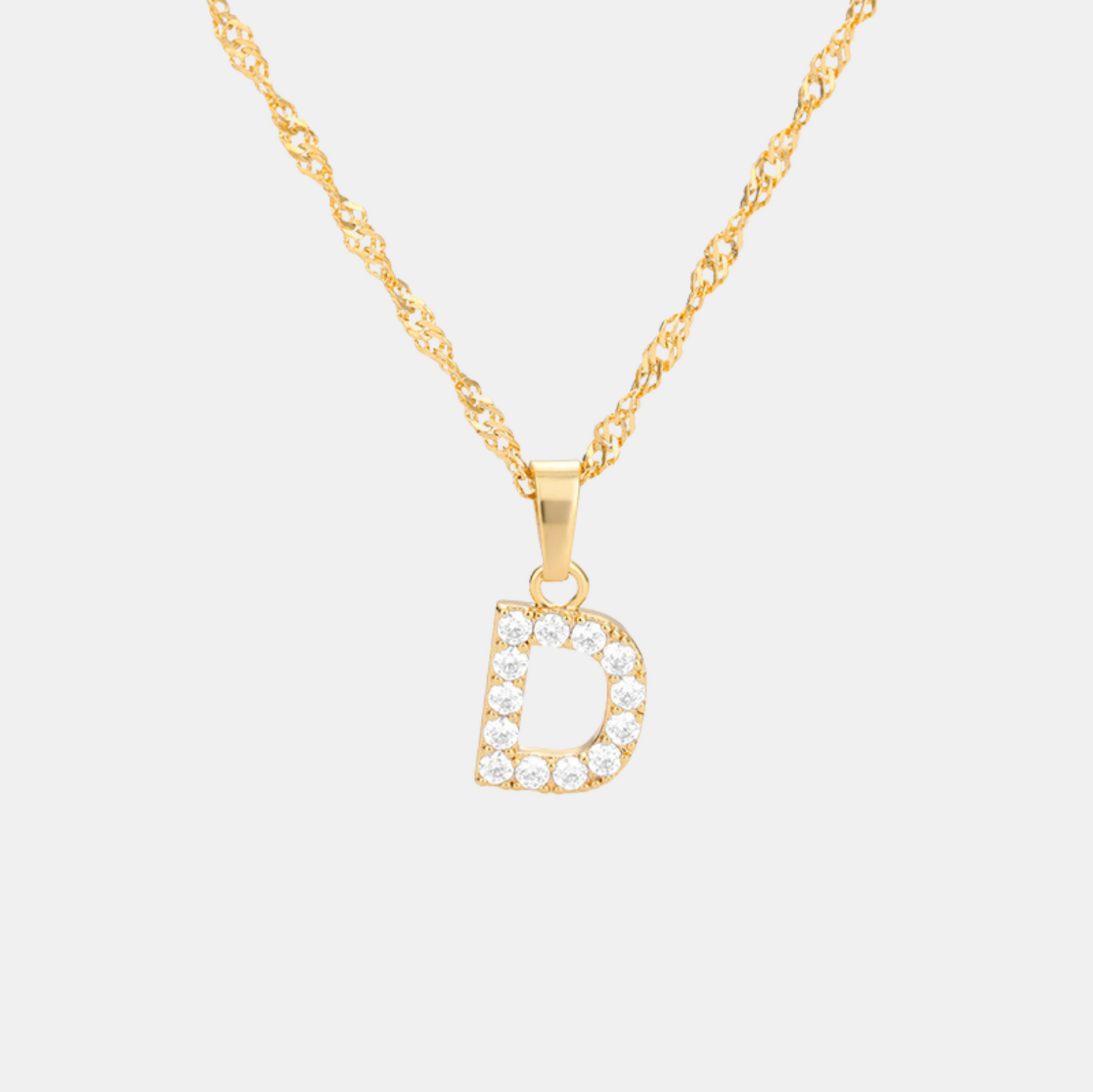 Shimmer Letter Charm Necklace