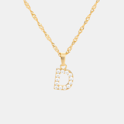 Shimmer Letter Charm Necklace