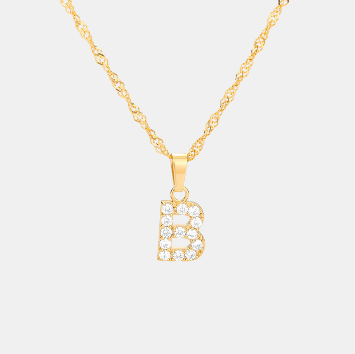 Shimmer Letter Charm Necklace