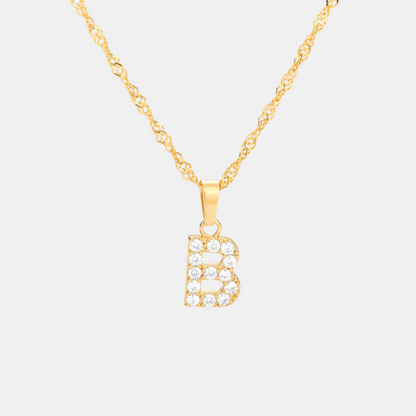 Shimmer Letter Charm Necklace