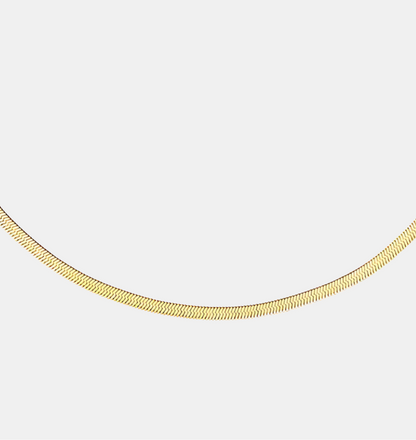 Sleek Herringbone Chain Necklace