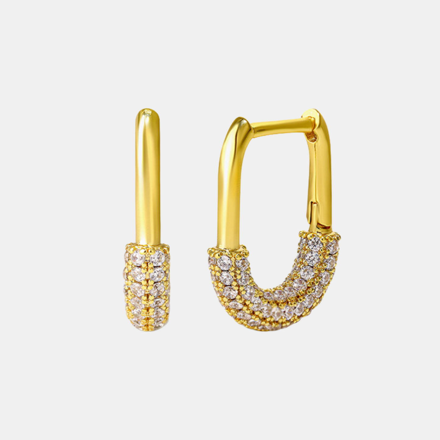U-Shaped Pavé Hoop Earrings