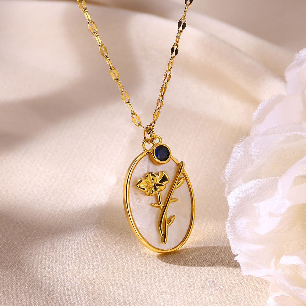 Birth Flower Pendant Necklace