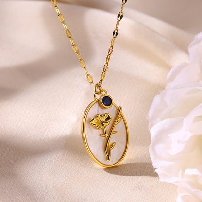 Birth Flower Pendant Necklace