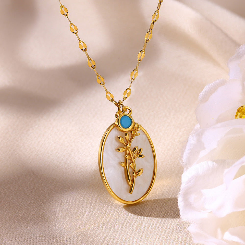 Birth Flower Pendant Necklace