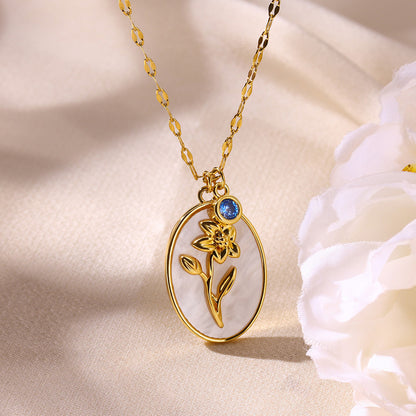 Birth Flower Pendant Necklace