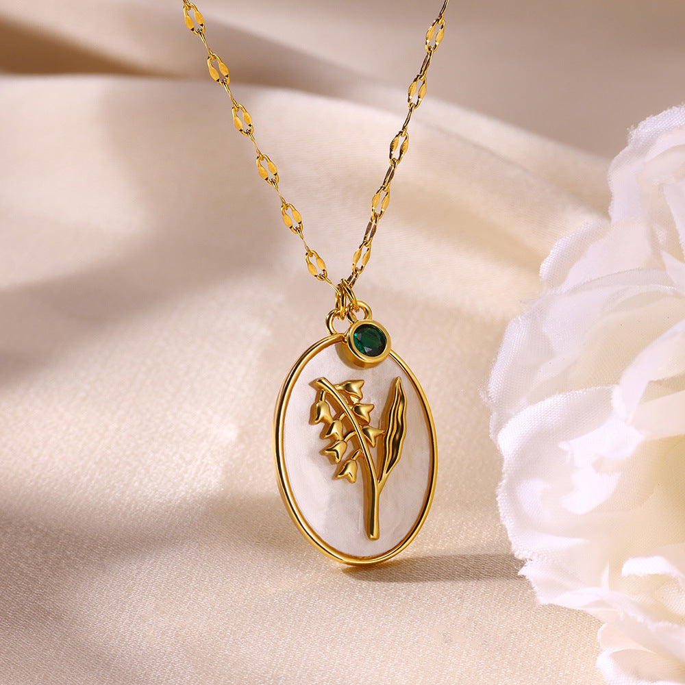 Birth Flower Pendant Necklace