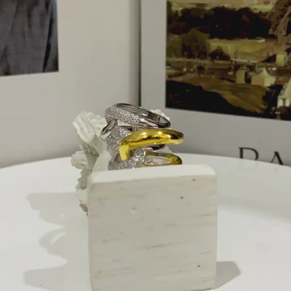 Crisscross Sparkling Ring