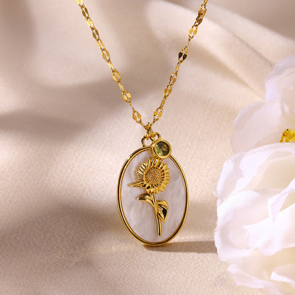 Birth Flower Pendant Necklace